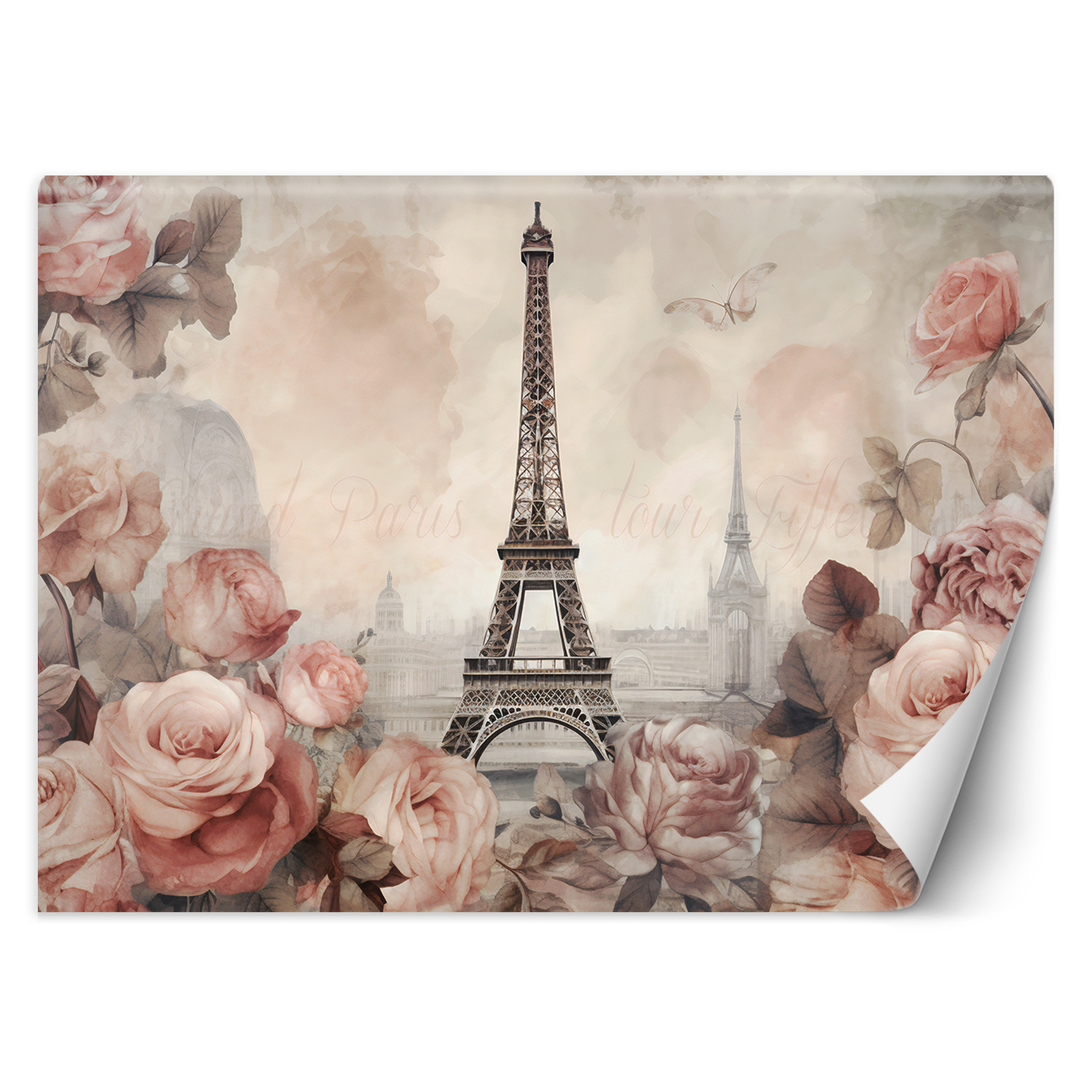 Feeby Fototapeta, Wieża Eiffla Shabby Chic 150x105