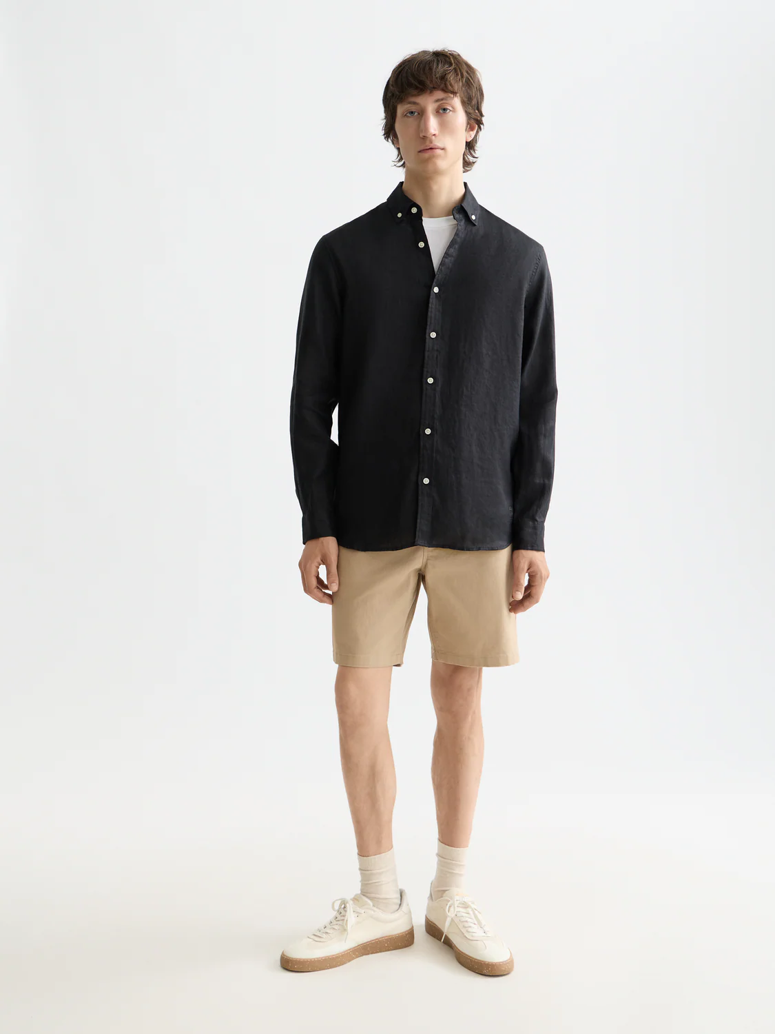Essentials — Linen Long Sleeve Button-Down Shirt