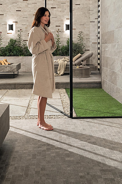 Mosaïque effet Pierre Quartzite Gris Roche 4,8x4,8 cm Quadra 30x30x0,9 cm Mat Salvero - Sol et mur intérieur (vendu par carton de