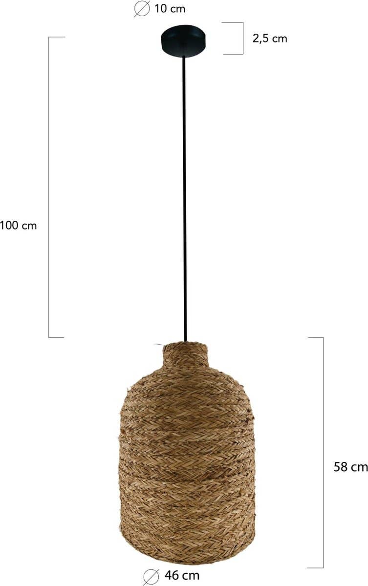DKNC - Hanglamp Tripoli - Zeegras - 46x46x58cm - Beige