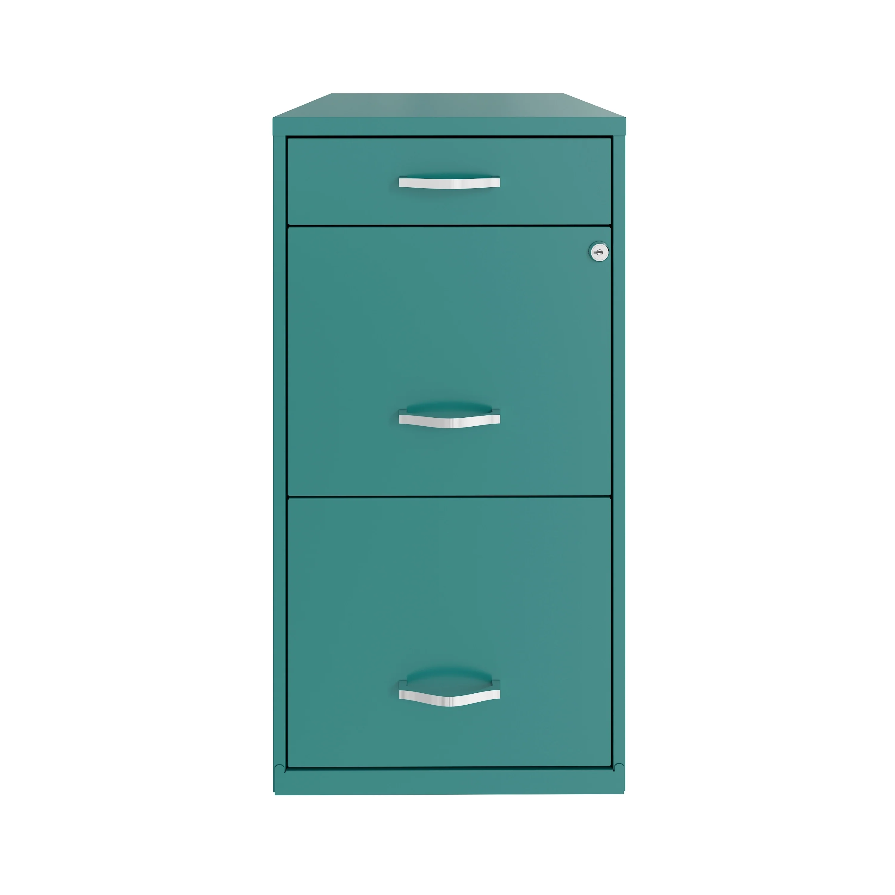 Space Solutions 18 Deep 3 Drawer Metal Organizer File Cabinet, Teal