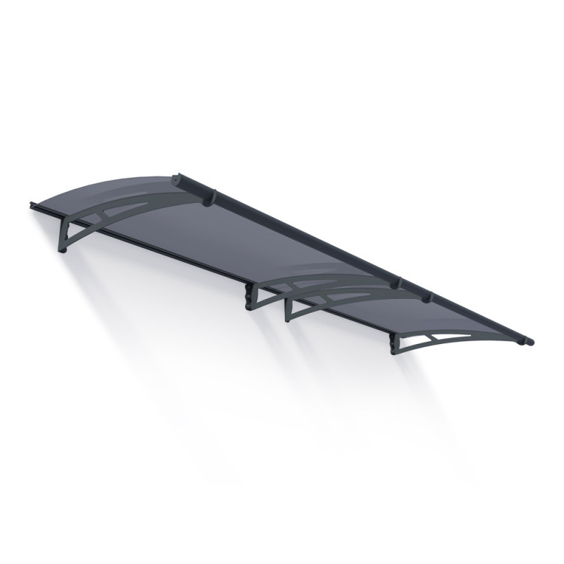 Marquise de porte Aquila gris foncé 302 x 91,5 cm CANOPIA