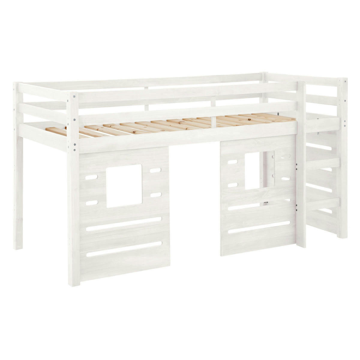 ALMA - Lit mi-hauteur 90x200 cm bois massif blanc