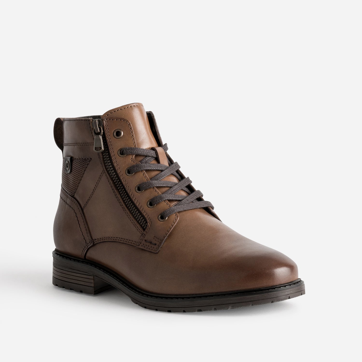 Boots à lacet cognac cuir
