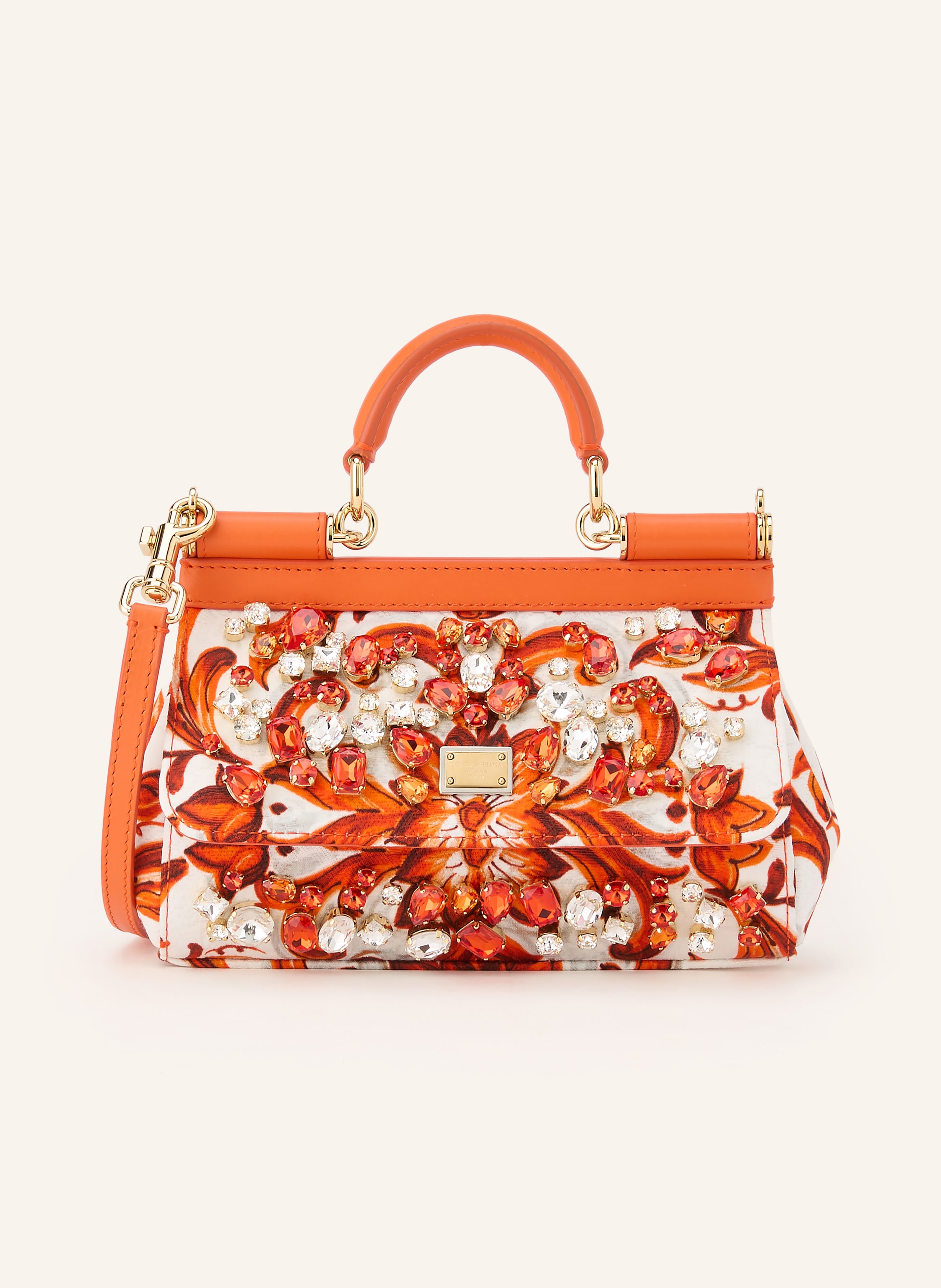 DOLCE & GABBANA Handtasche SICILY MINI mit Schmucksteinen