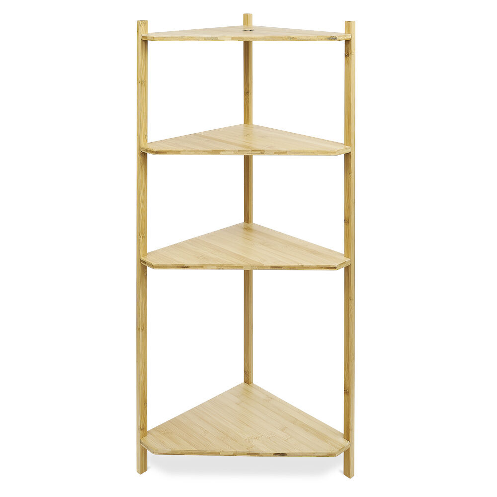 étagère d'angle bambou 4 niveaux