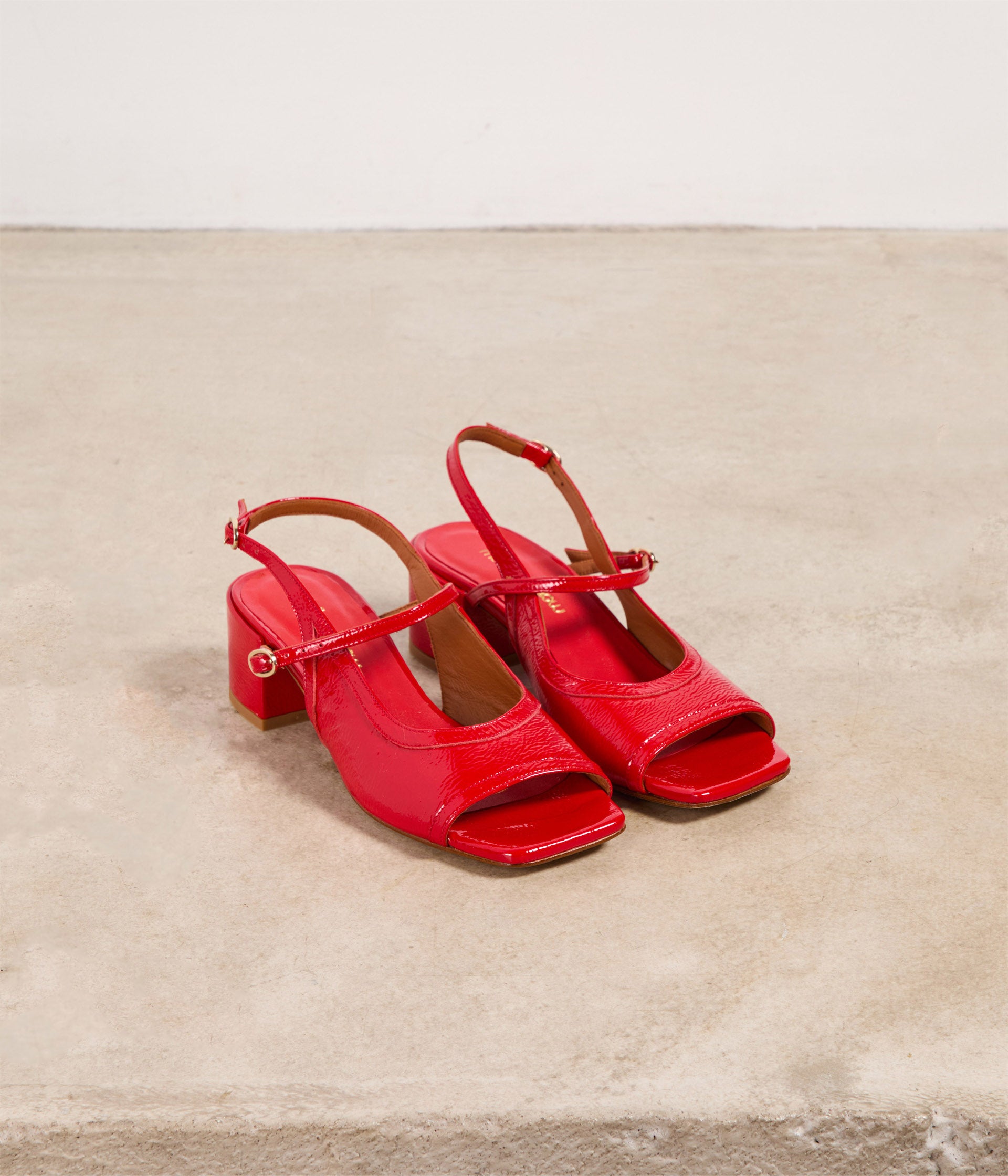 Slingbacks vernies rouges Lamya