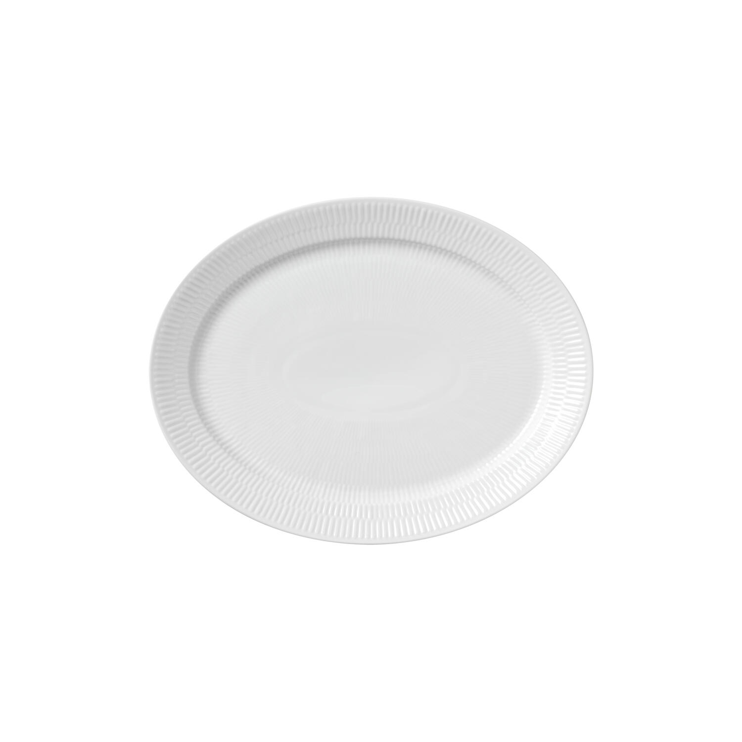 Hvid Riflet fad 35 cm