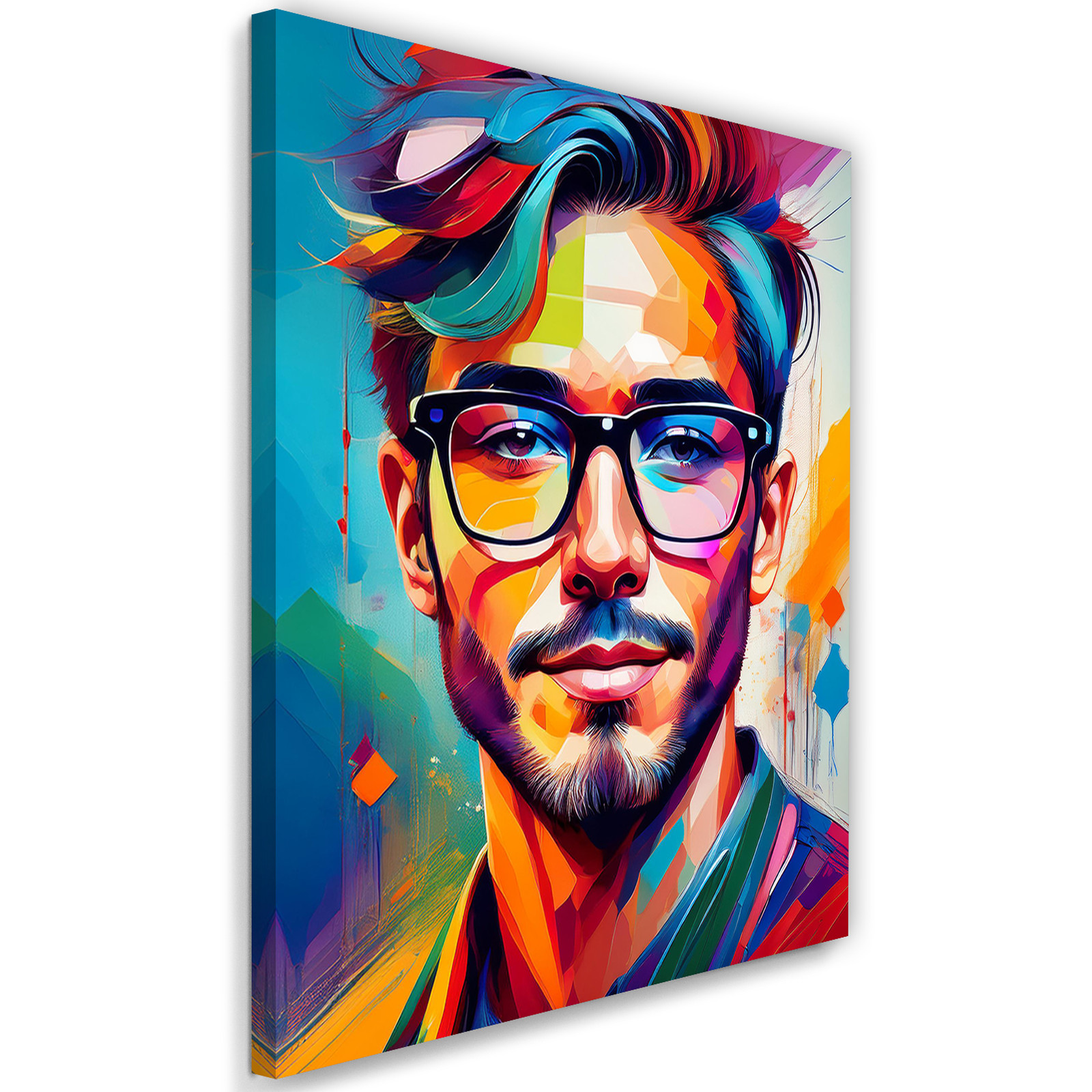 Feeby Obraz na płótnie, Nowoczesny Mężczyzna Okulary Moda 40x60