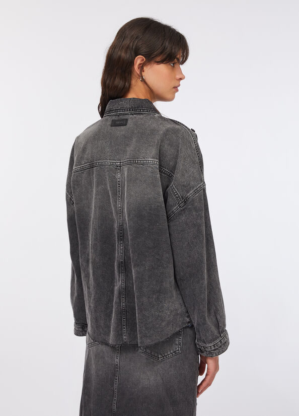 Giacca in denim con strass