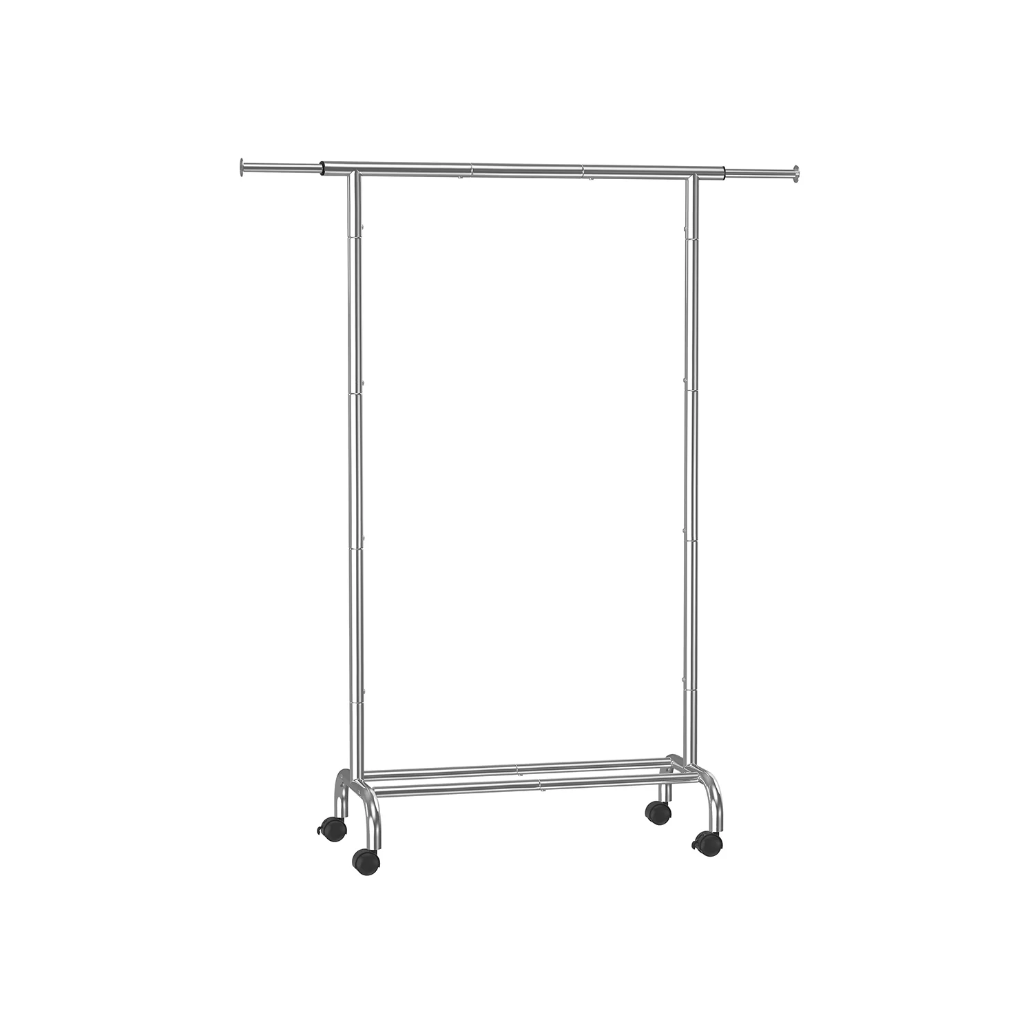 Porte-manteau à roulettes avec étagère surélevée