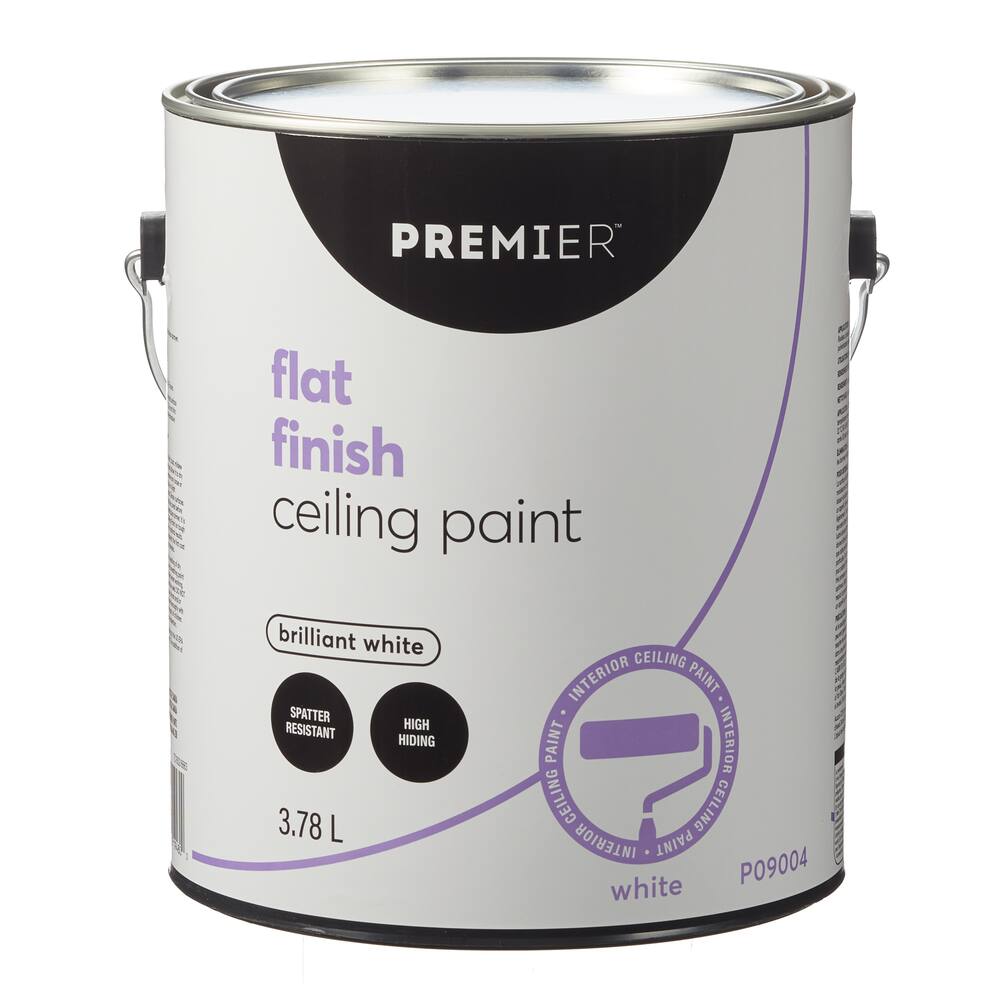 Premier Interior Ceiling Paint, Flat, White, 3.78-L/1-Gallon