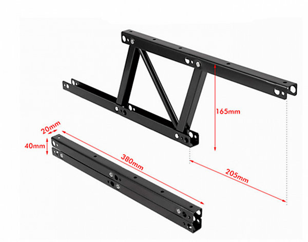 CODEKEY (1 Paire)Charnières de Meuble à Ressort, Charnière de Levage de Table de Dessus, Support de Cadre de Bureau Pliable avec C