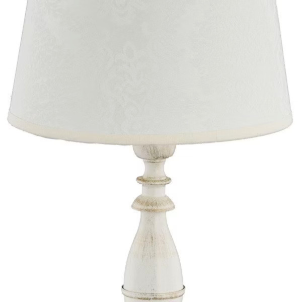 Lampa stołowa z abażurem biała ROKSANA 1xE14x10W wys:35cm Alfa