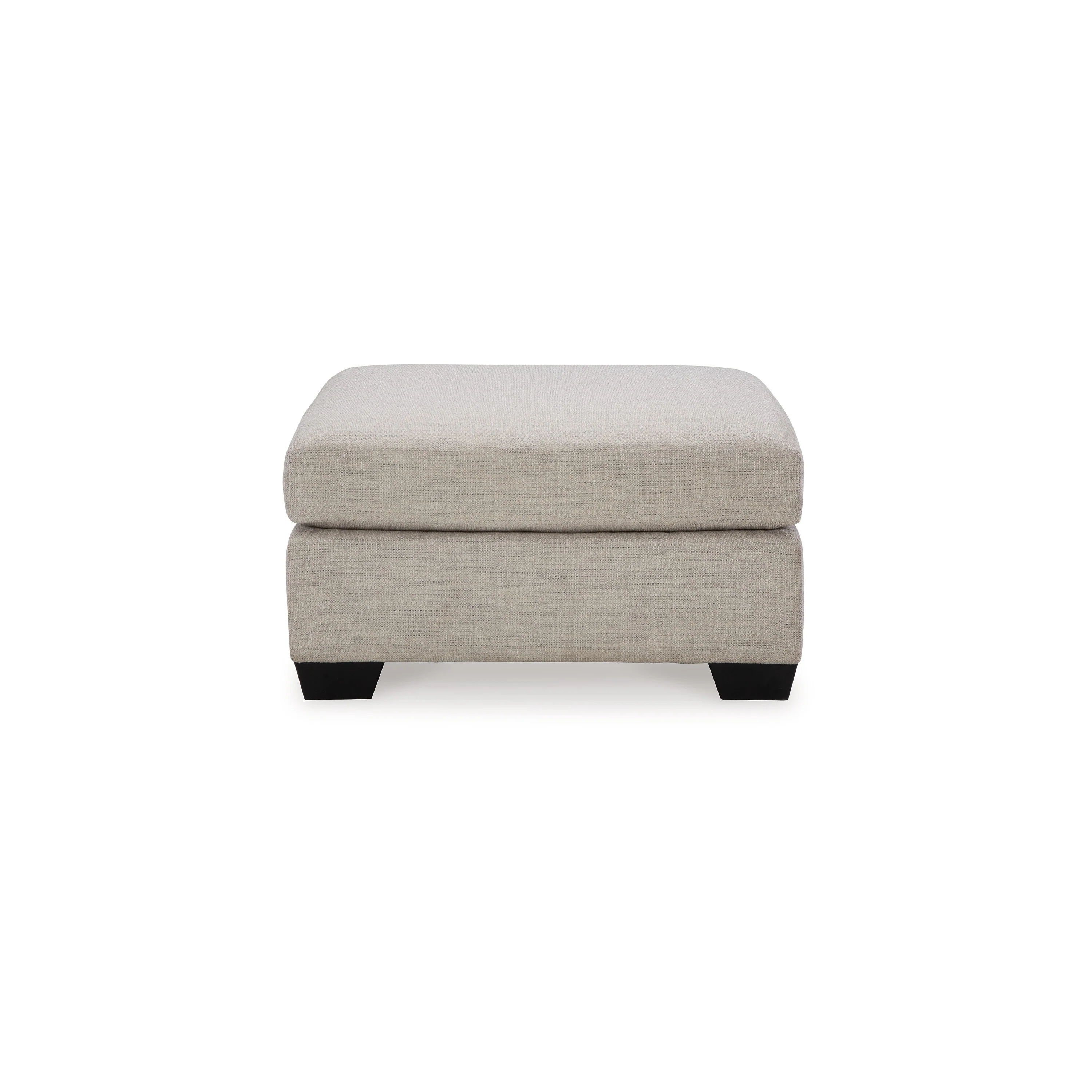 Joey Accent Ottoman, Soft Cushioned Beige Polyester, 36 Inch Square