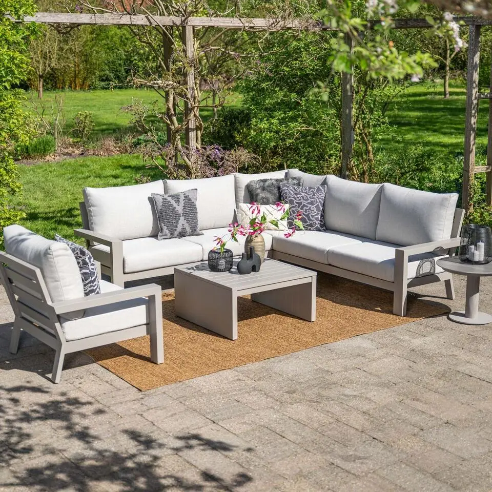 Geneva aluminium loungeset - taupe - valley sand