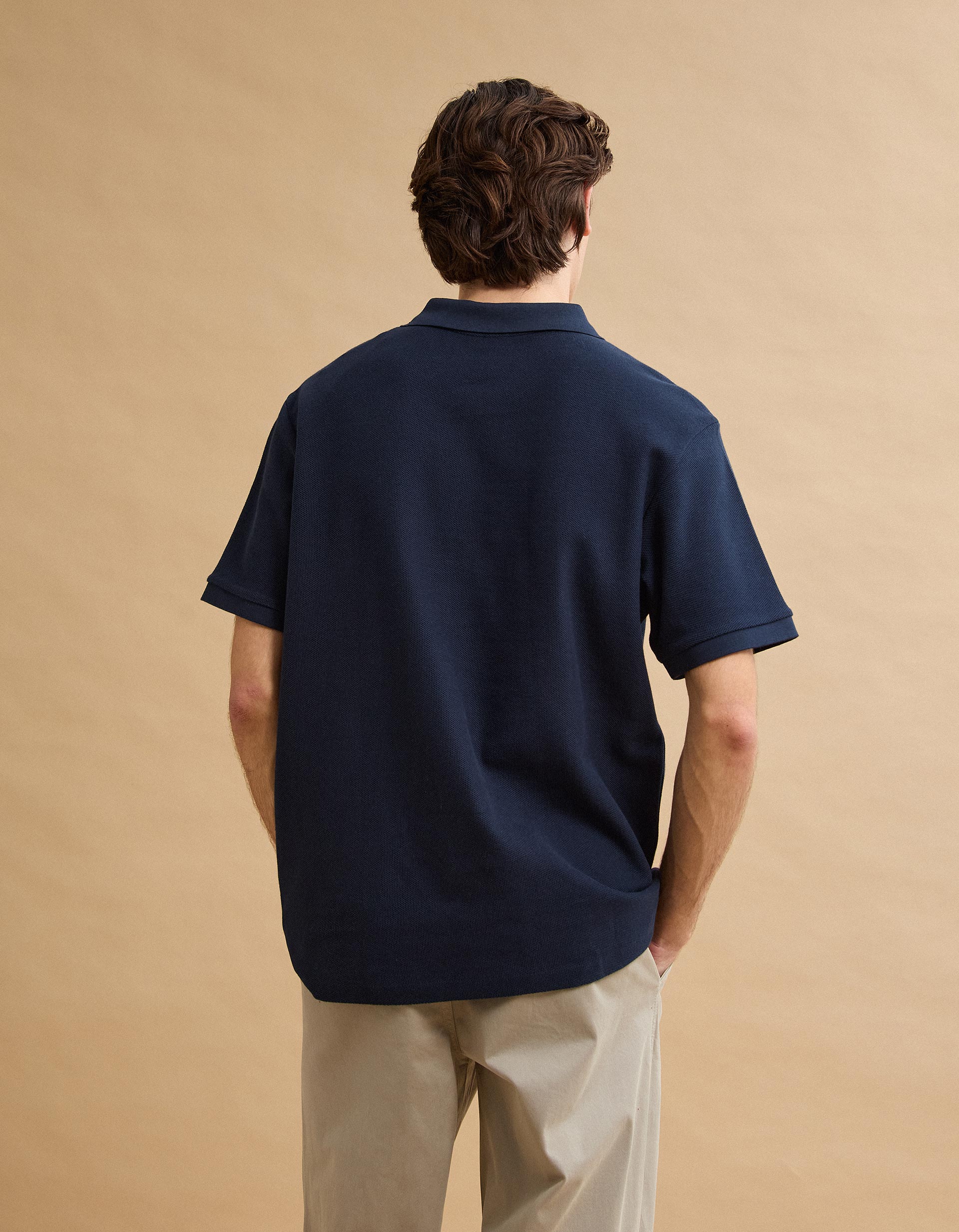 Polo com Fecho, Homem, Azul Escuro
