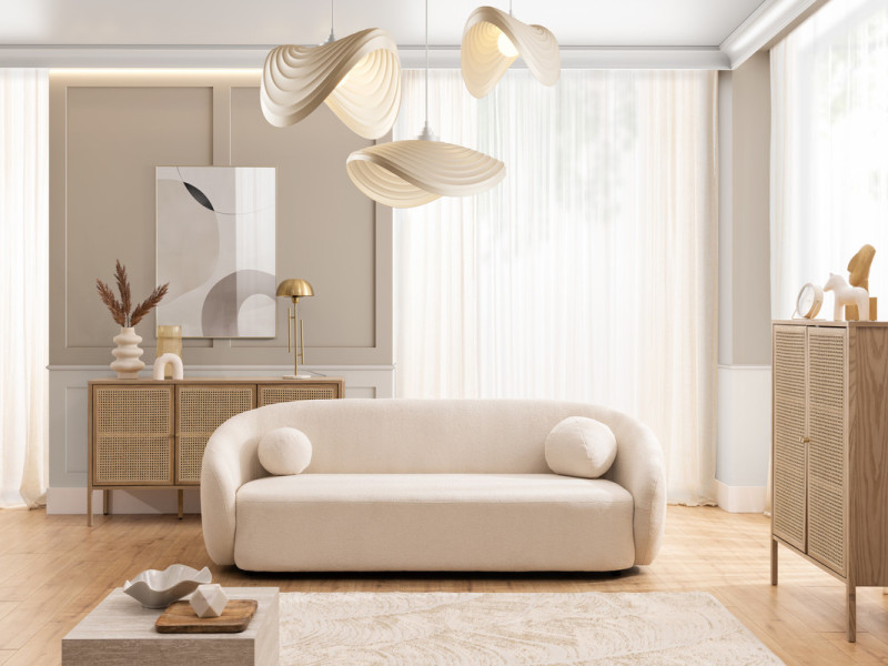 Ropez Bloom sofa 3 osobowa bez funkcji styl BOHO / JAPANDI boucle kremowy