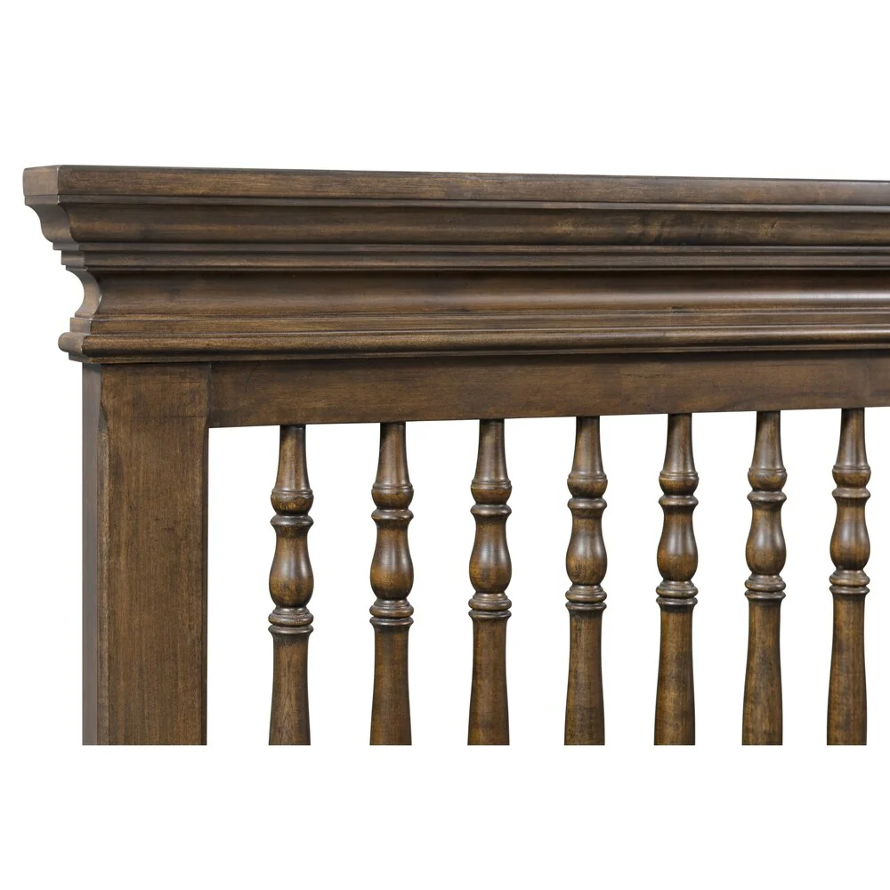 Olivia Brushed Rustic Rosewood Vintage Spindle Convertible Crib