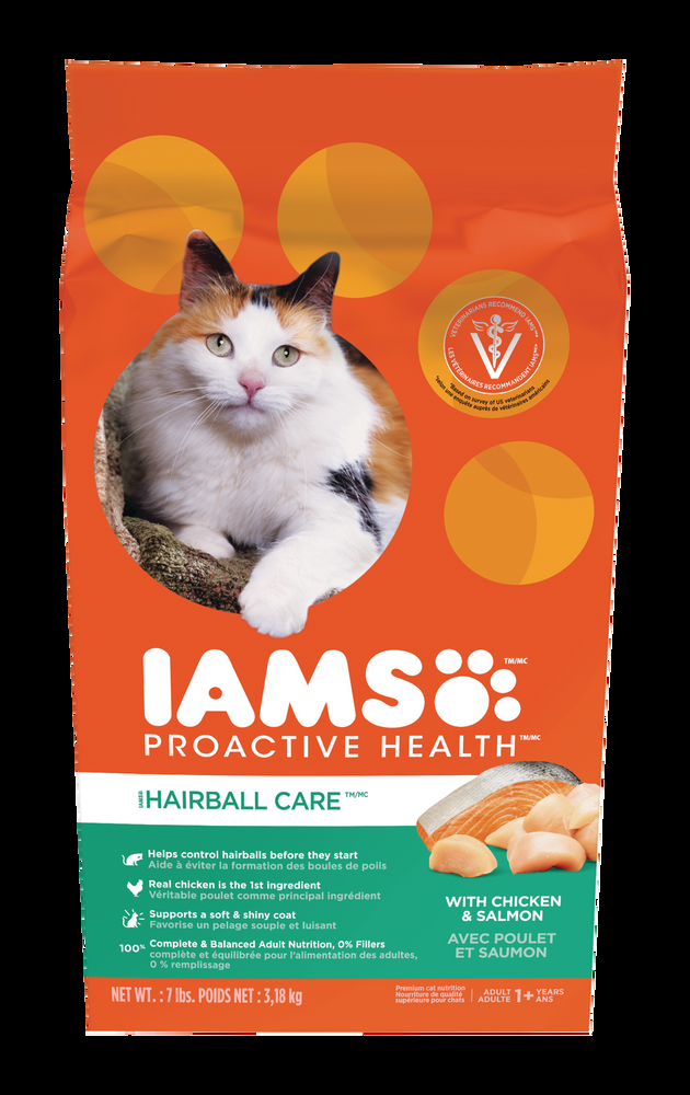 IAMS Proactive Health Hairball Care Adult Dry Cat Food, 3.2-kg