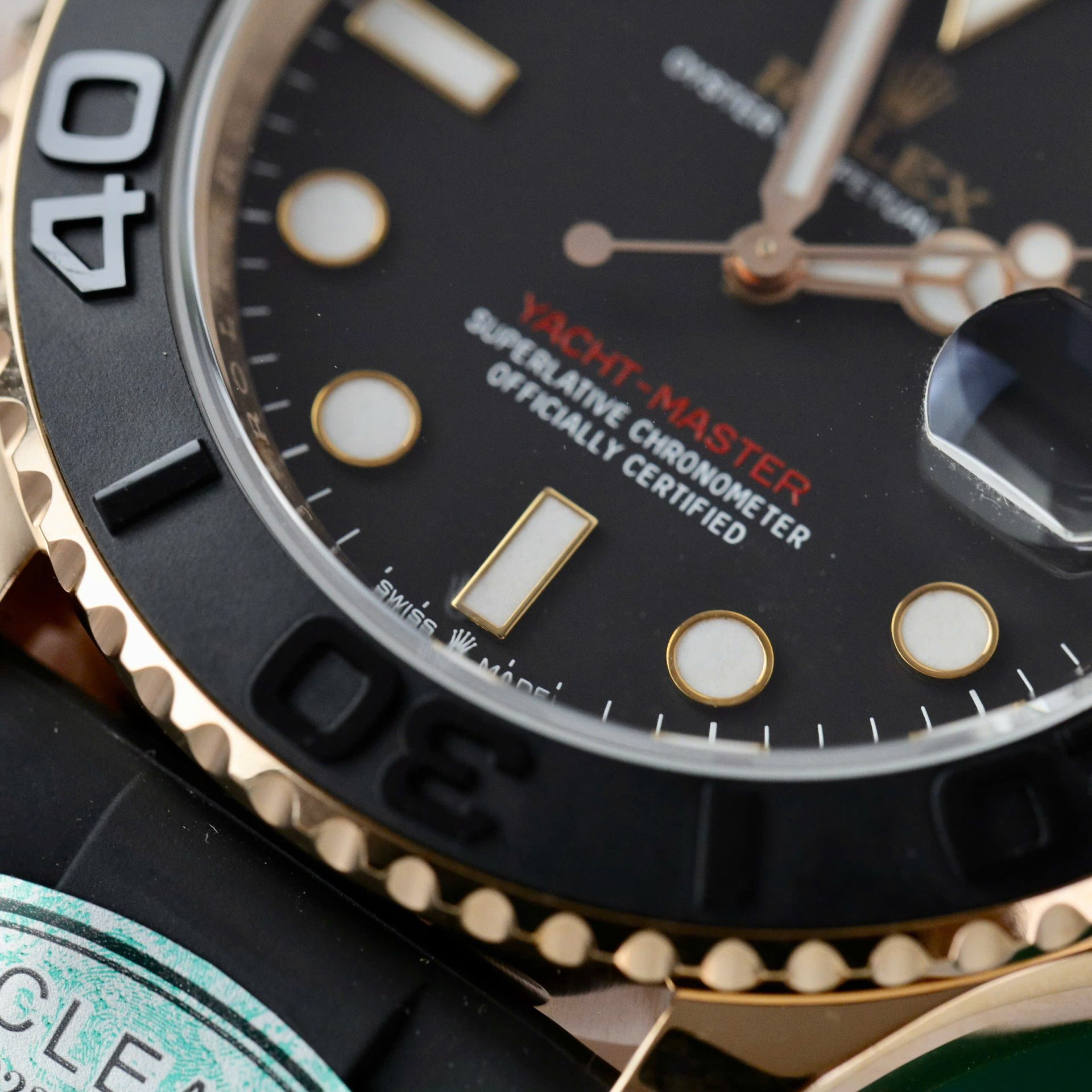 Rolex Yacht-Master RG Plated Black Dial 40mm Oysterflex Super Clone