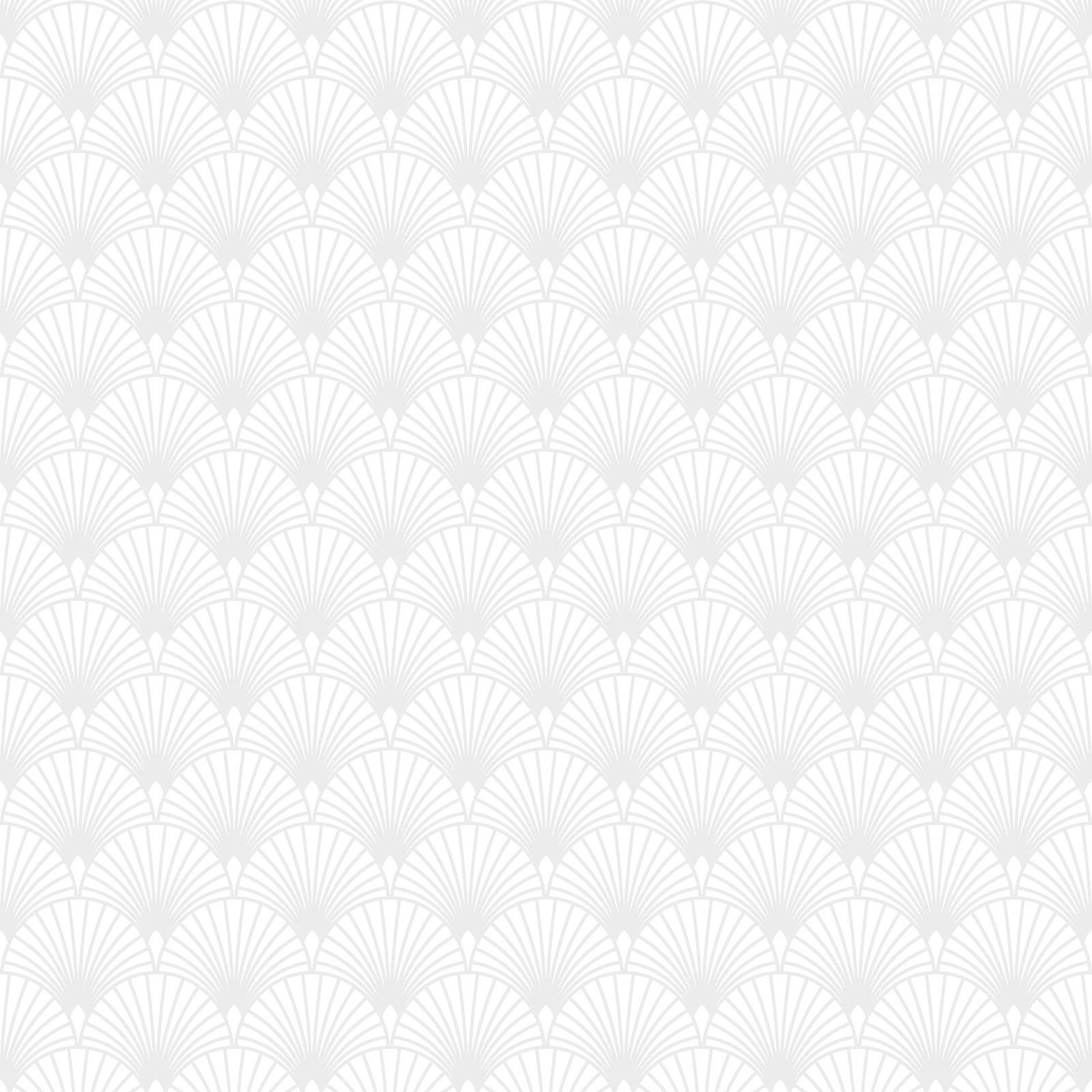 GATSBY - Papier peint intissé Gatsby art déco écailles blanc or 1005x52cm