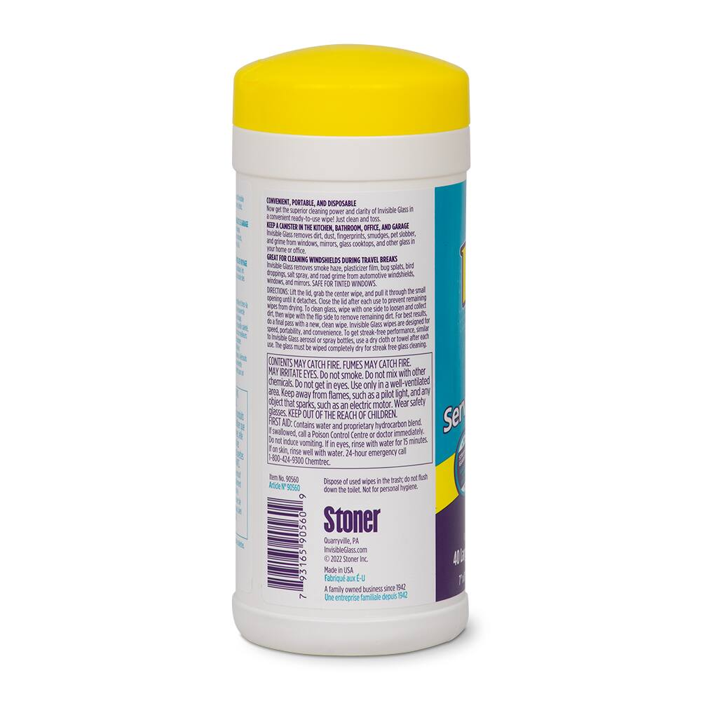 Invisible Glass Streak-Free Household Glass Wipes, Disposable, 40-pc