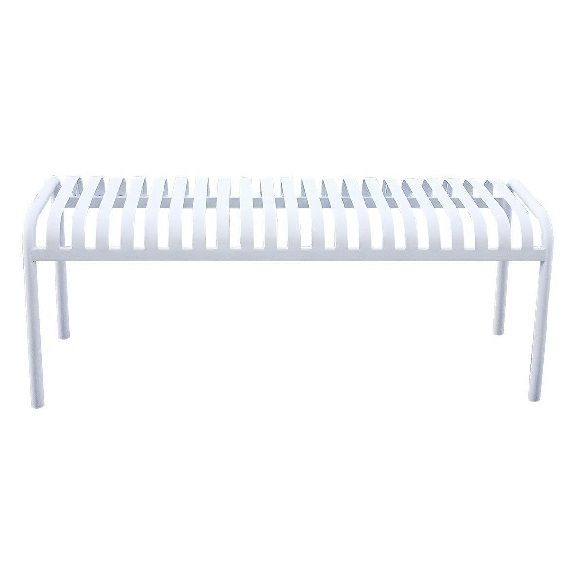 - Banc en fer forgé blanc