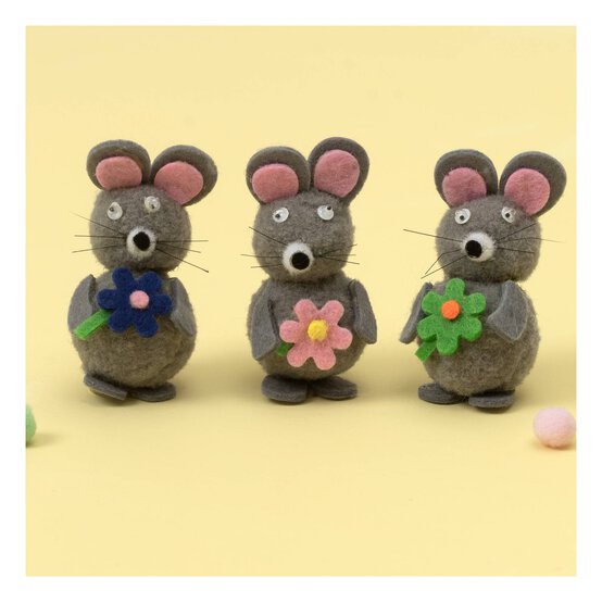 Grey Mice Decorations 3 Pack