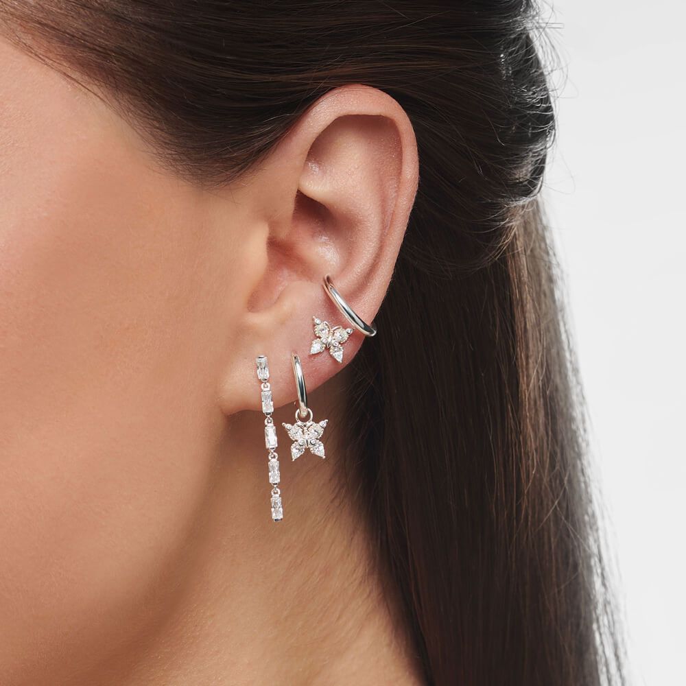 THOMAS SABO THOMAS SABO Sterling Silver Cubic Zirconia Butterfly Single Stud Earring H2195-051-14