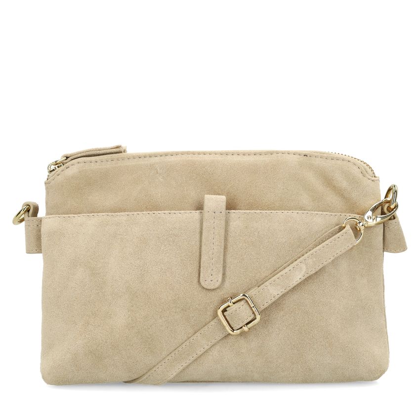 Manfield Beige suède schoudertas