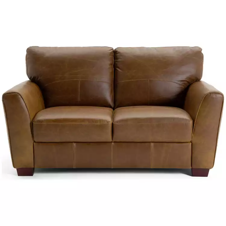 Habitat Milford Leather 2 Seater Sofa - Tan