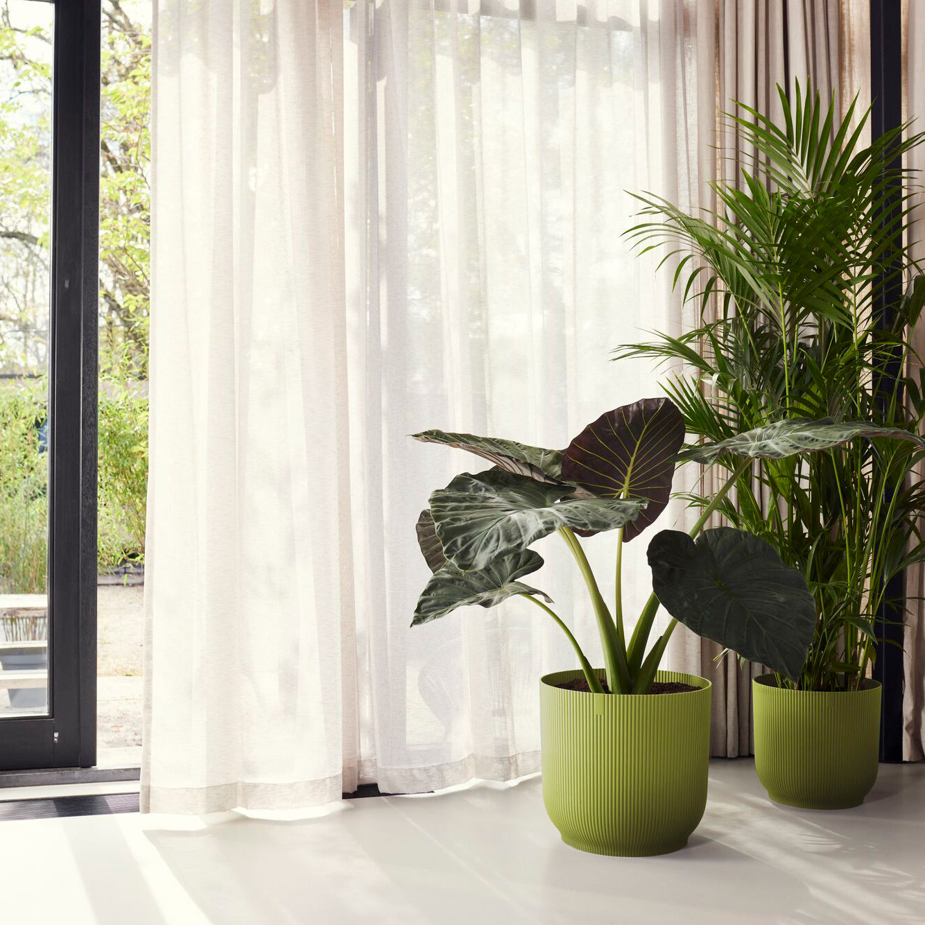 Elho Vibes Fold Rond - Groen - Ø 47 x H 44 cm - Binnen - 100% gerecycl