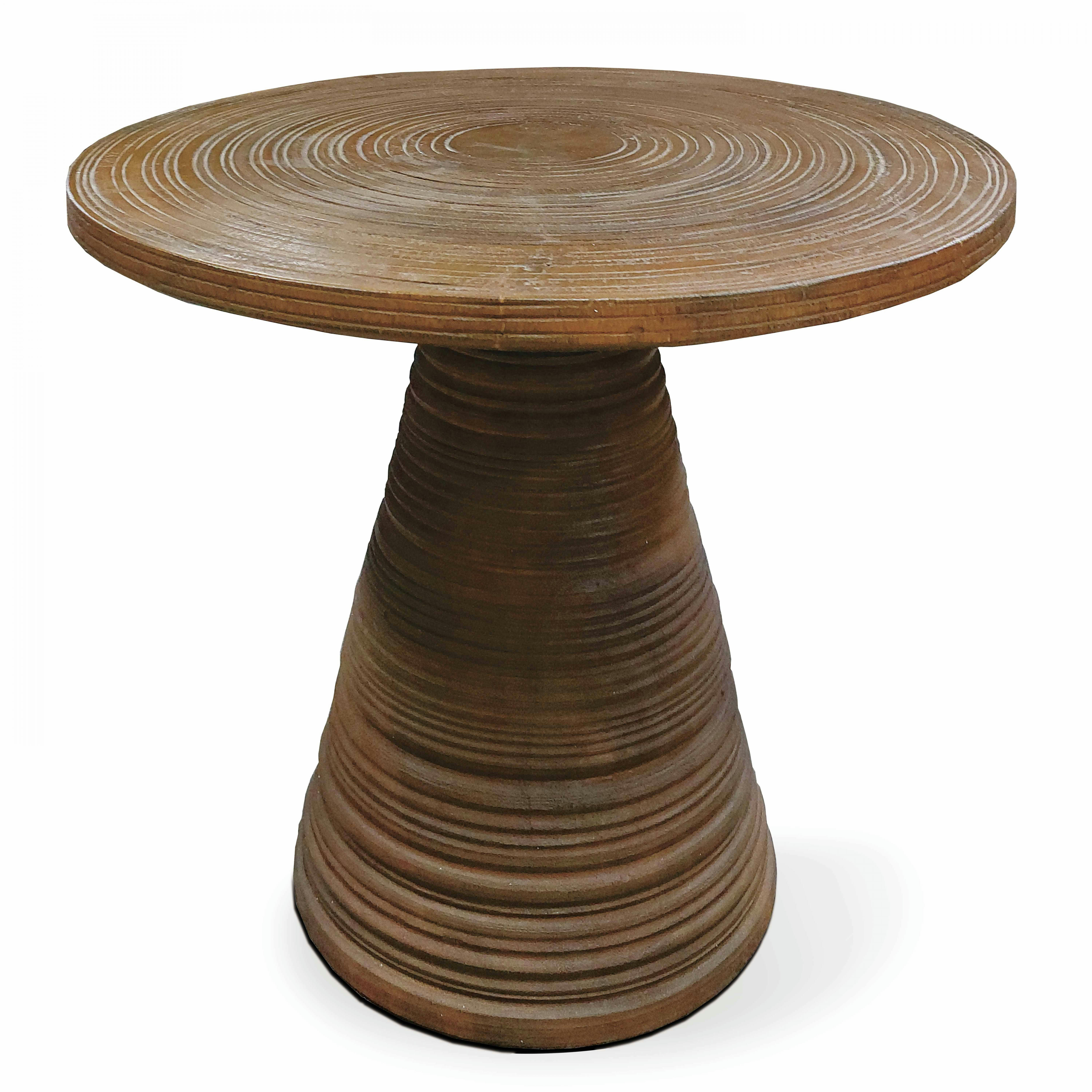 SENJI - Table basse sculpté en bois de suar massif