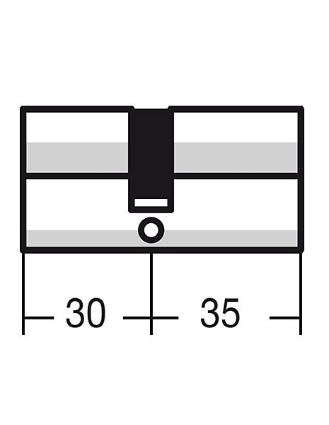 Cylindre de serrure double entrée Ecopro, 30x35mm, aluminium, anti-arrachement, 3 clés, laiton - SP