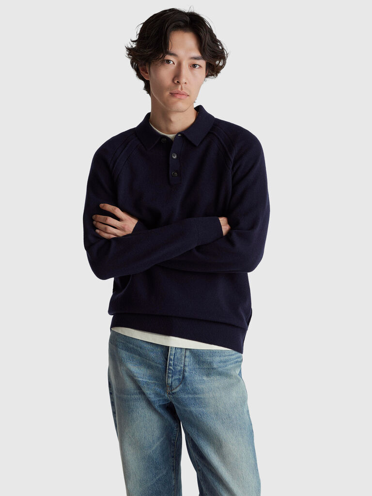 Polo in pure Merino wool