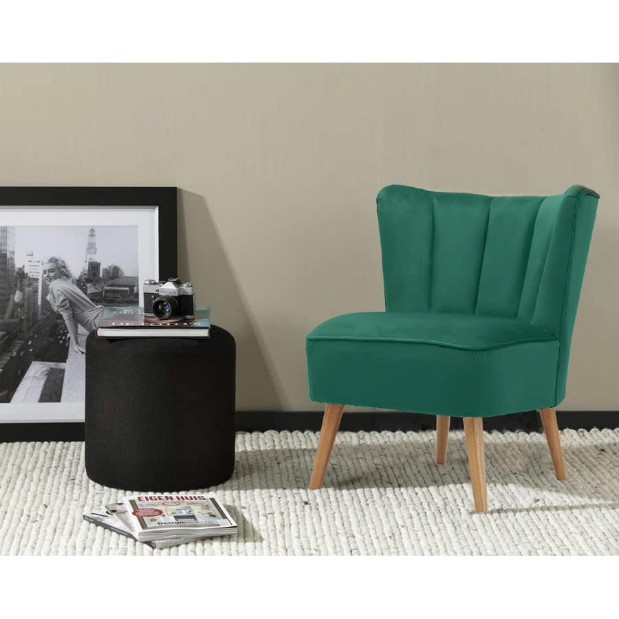 VELVET - Fauteuil de salon en tissu design vintage