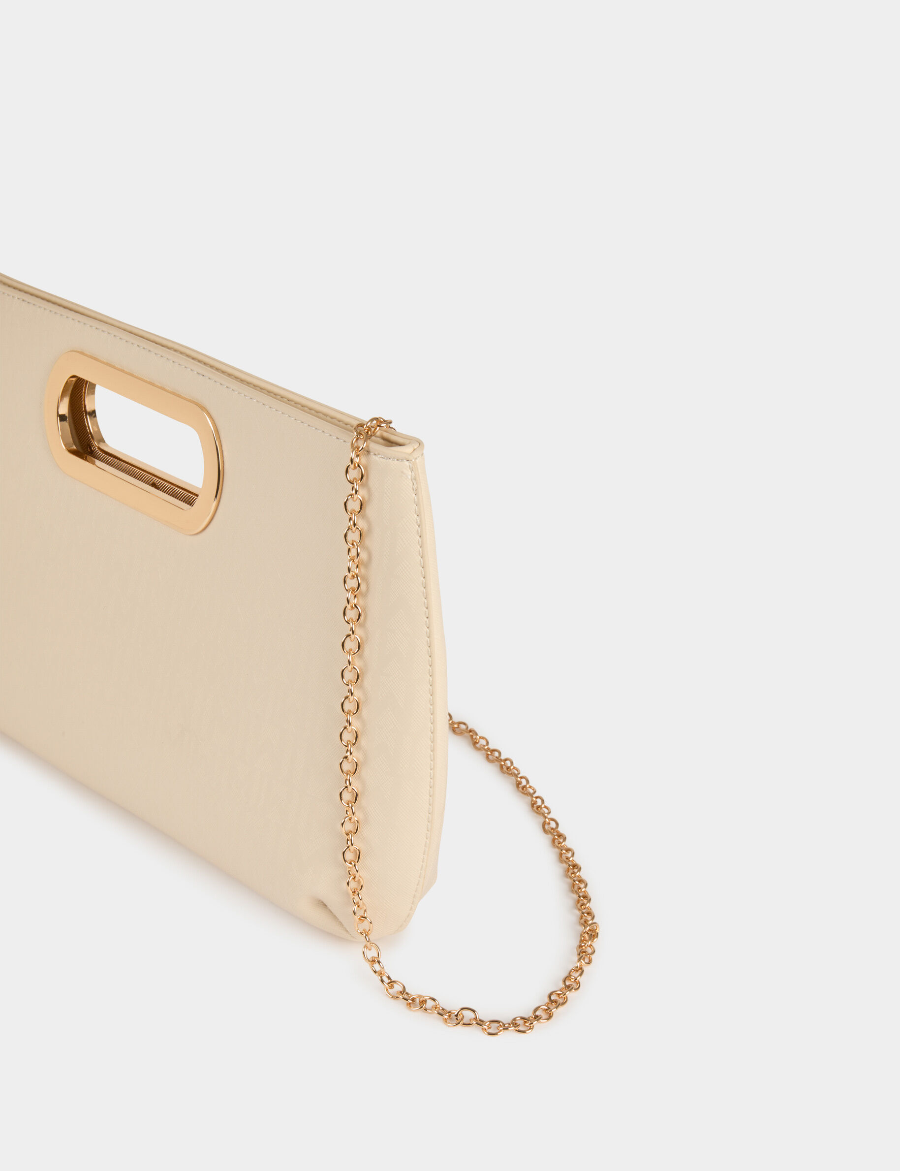 Faux Leather Pouch Ivory Women