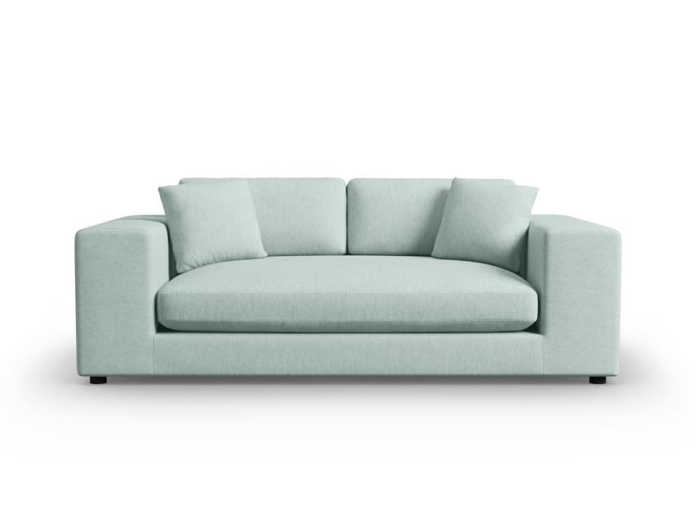 TENDANCE - Canapé 3 places en tissu structuré menthe