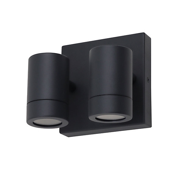 Applique murale 2 têtes Tongoa GU10 25W IP44 Goodhome gris