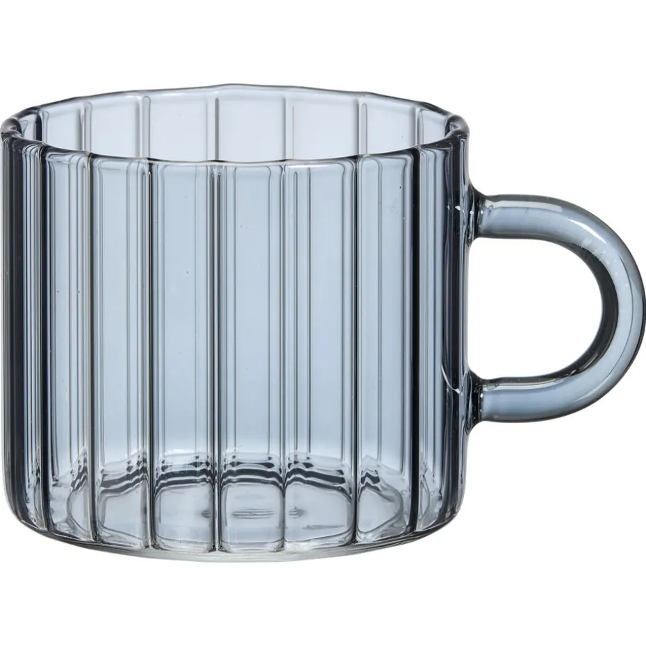 Kwantum Glazen | Glazen | Theeglas Solo Ribbel  – 260 Ml Grijs