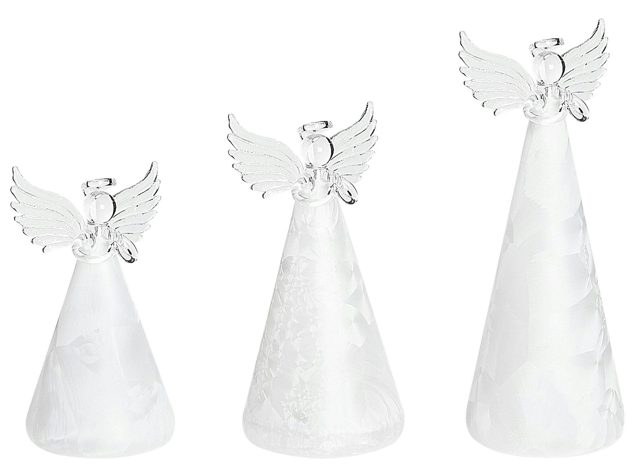 KITTILA - Lot de 3 statuettes déco anges de Noël avec LED