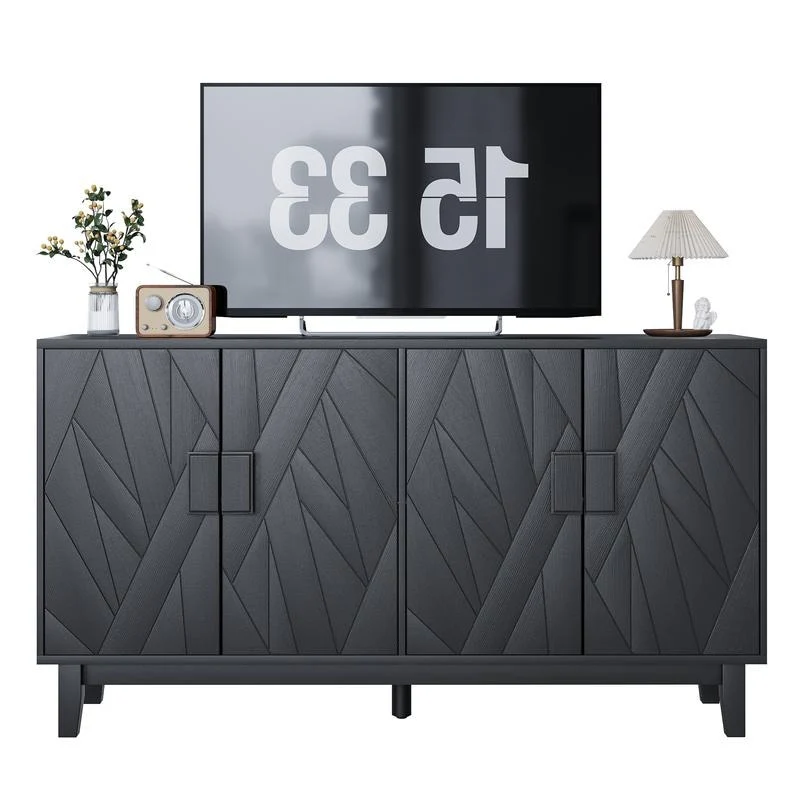 Framehouse 4-Door Buffet Cabinet Multifunctional Decorative Cabinet for Living Room or Dining Area