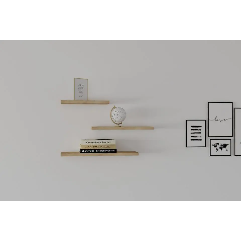 Leila Wandplank - 100% MELAMINE - Saffier Eiken