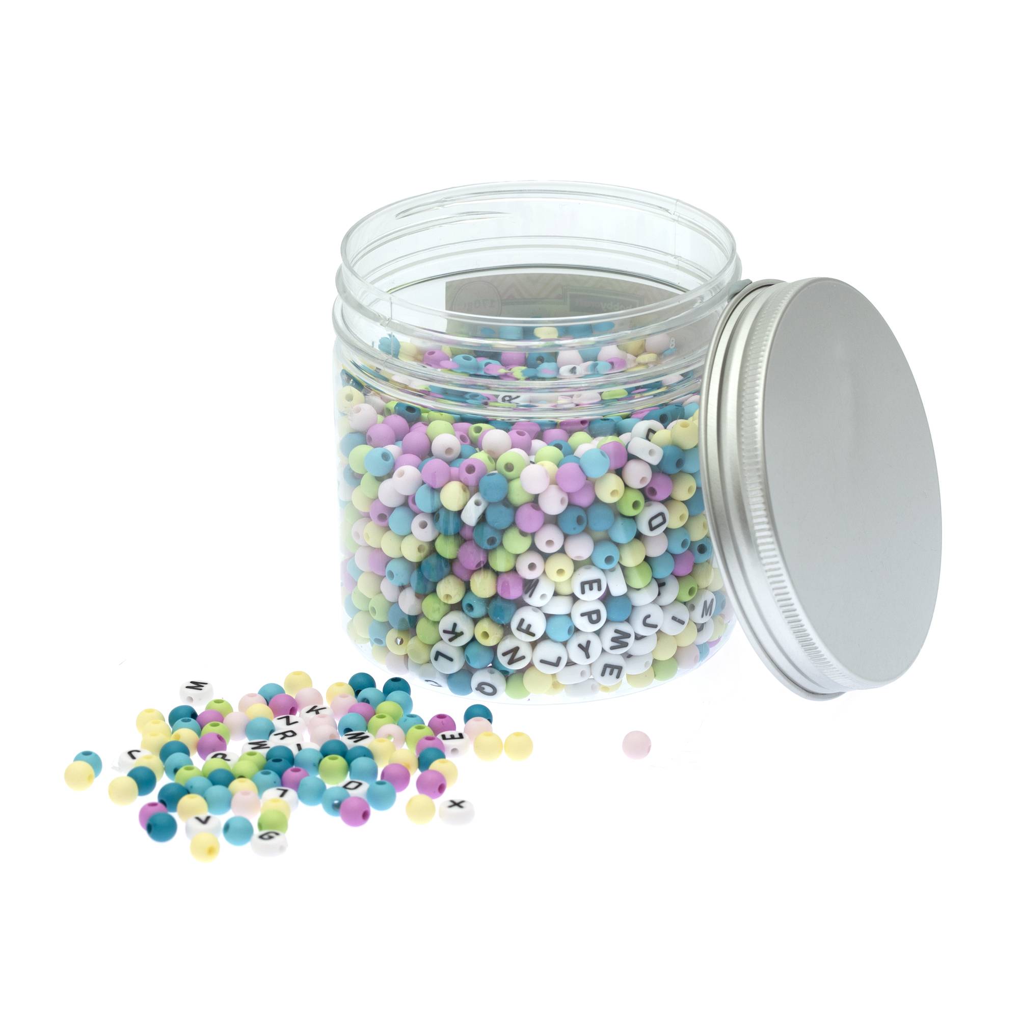 Alphabet and Pastel Beads Tub