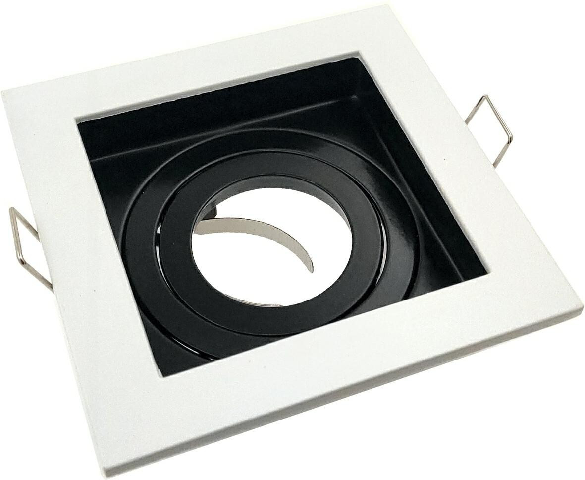 Oprawa wpuszczana kwadratowa biało-czarna Geminus 1xGU10x30W IP20 IdeaLED