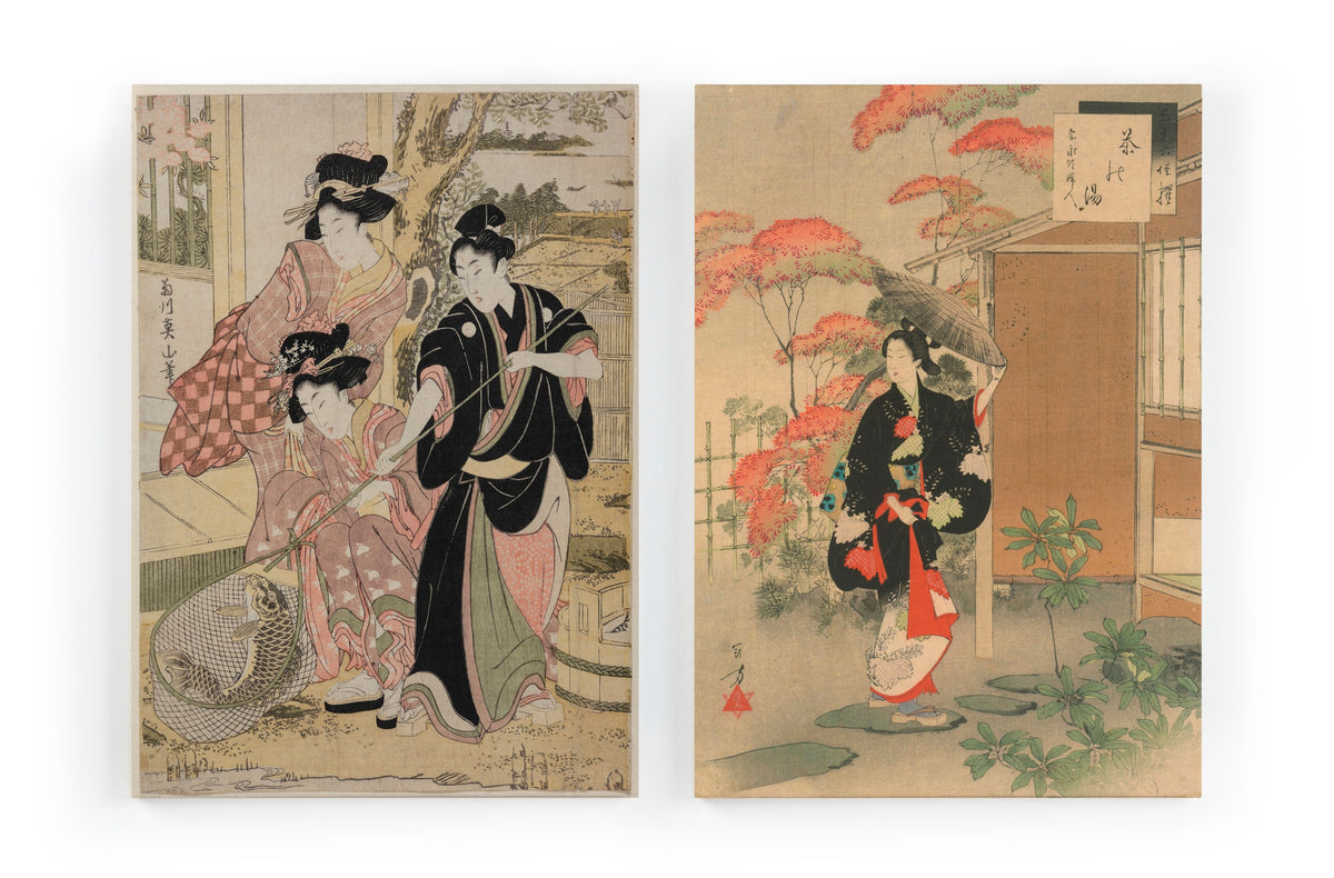 Set 2 Canvas 60x40 Gedrukt Japanse Kunst