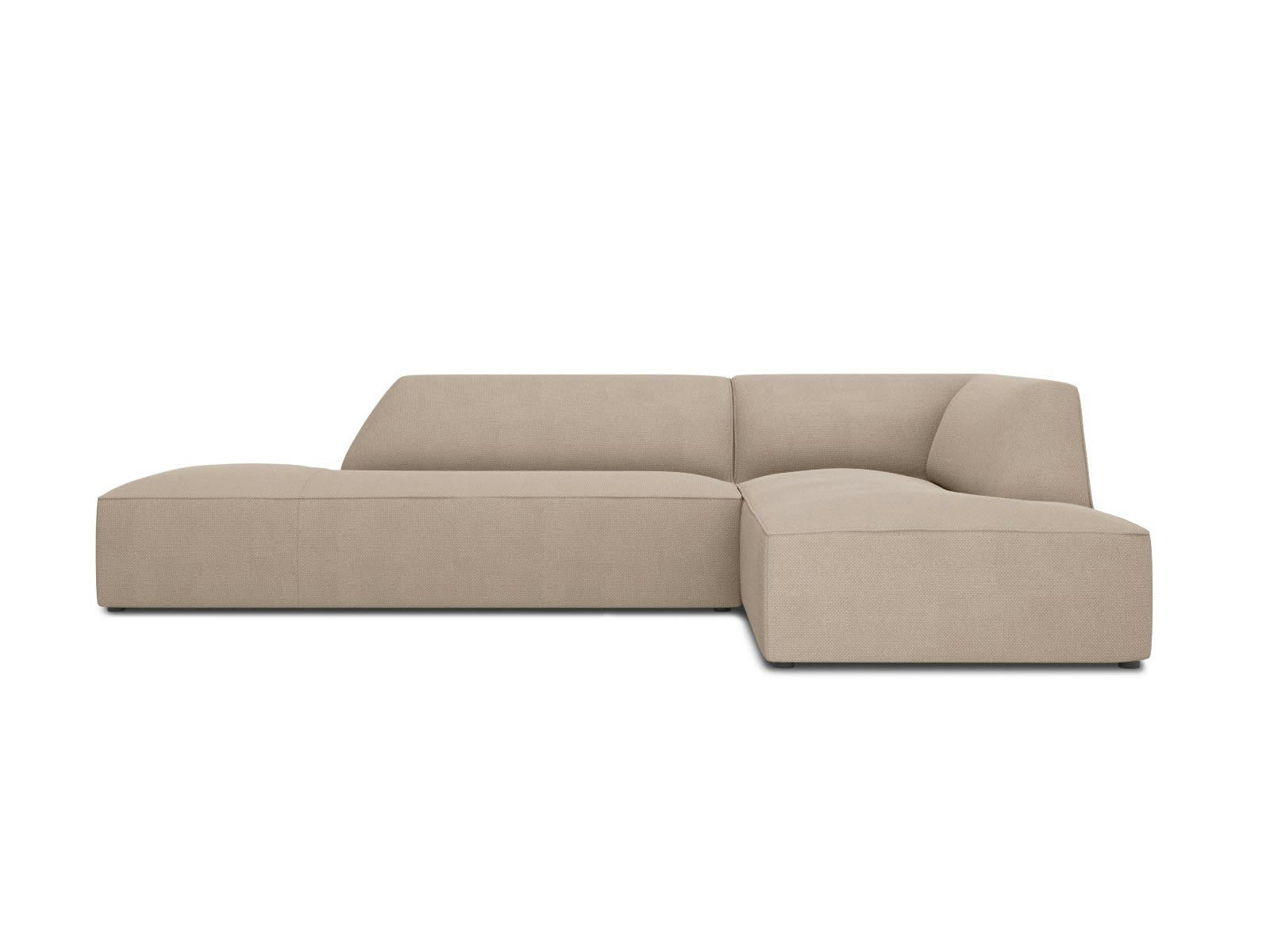 RUBY - Canapé d'angle droit 4 places en tissu structurel beige foncé