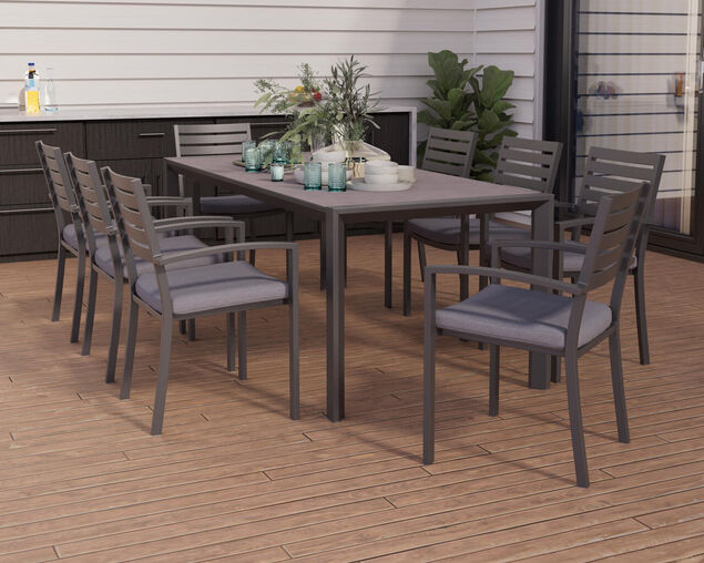 Boston-Eden 9 Piece Slatted Dining Setting