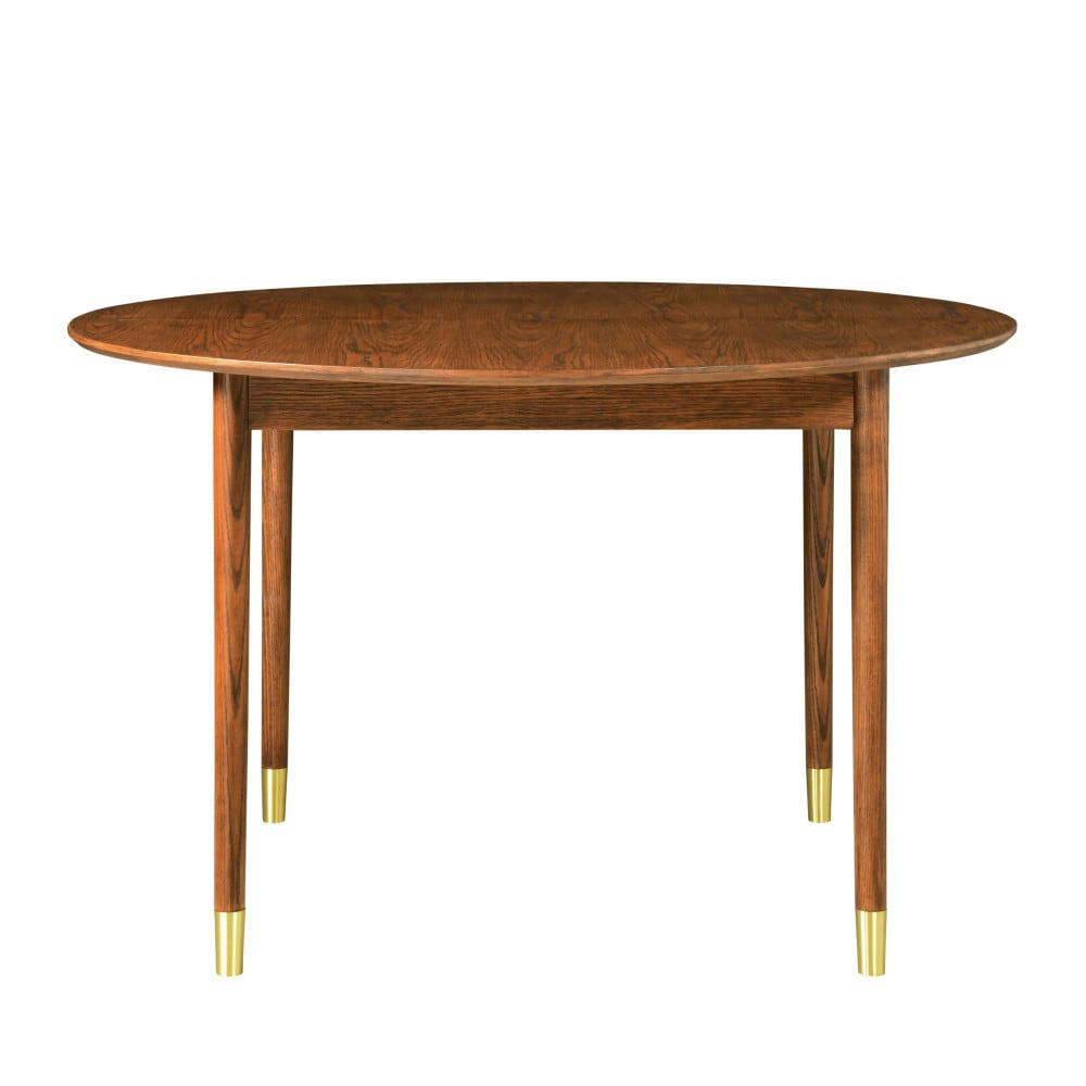 HOGARN - Table à manger ronde extensible 120-155x120cm bois foncé